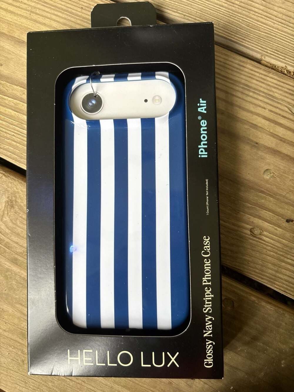 Hello Lux Glossy Navy Stripe Phone Case for iPhone Air